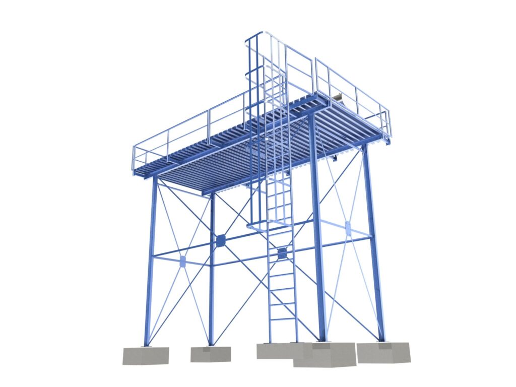 Plateforme pour installation de panneaux solaires thermiques - Bureau d'études CAMCAD.fr